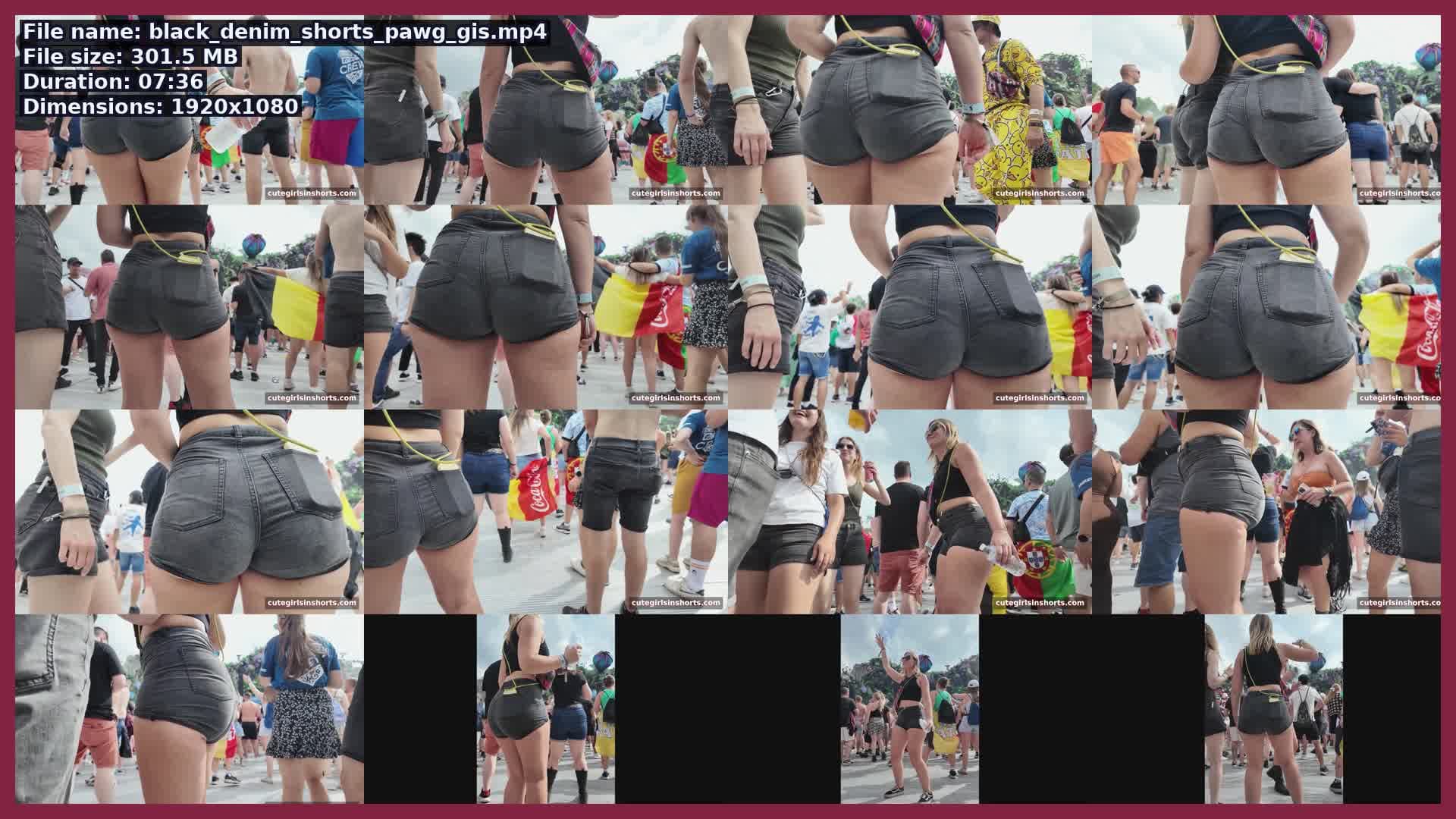 Black Denim Shorts Pawg