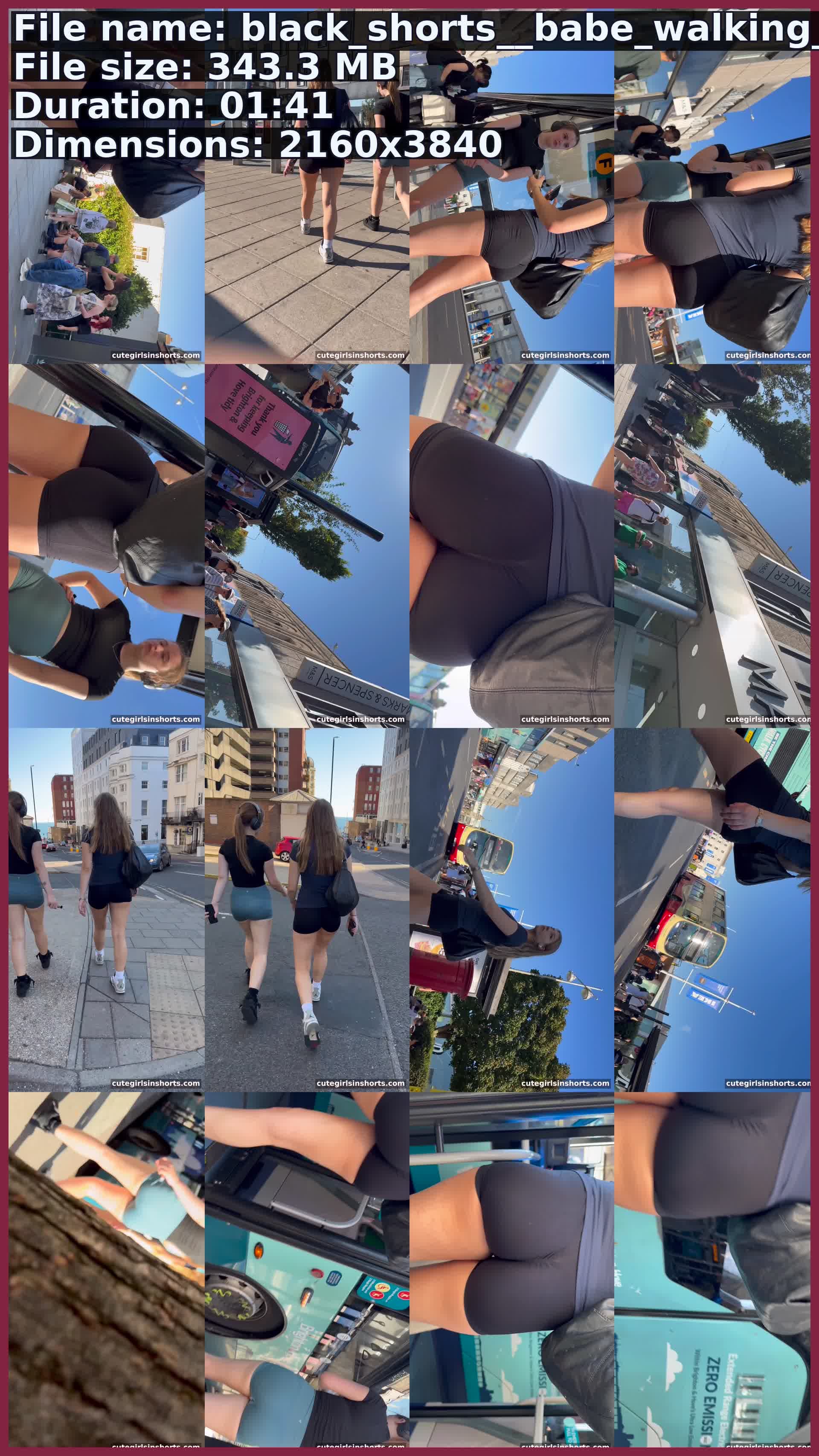 Black Shorts Babe Walking