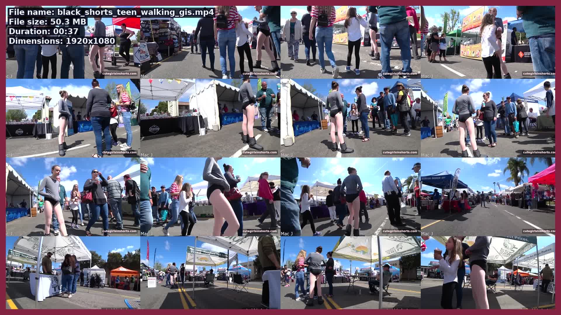 Black Shorts Teen Walking