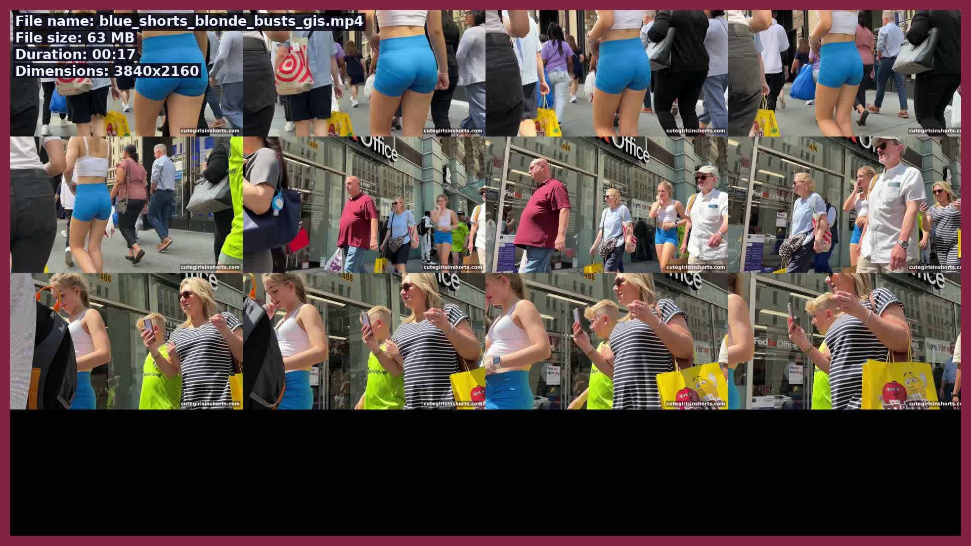 Blue Shorts Blonde Busts