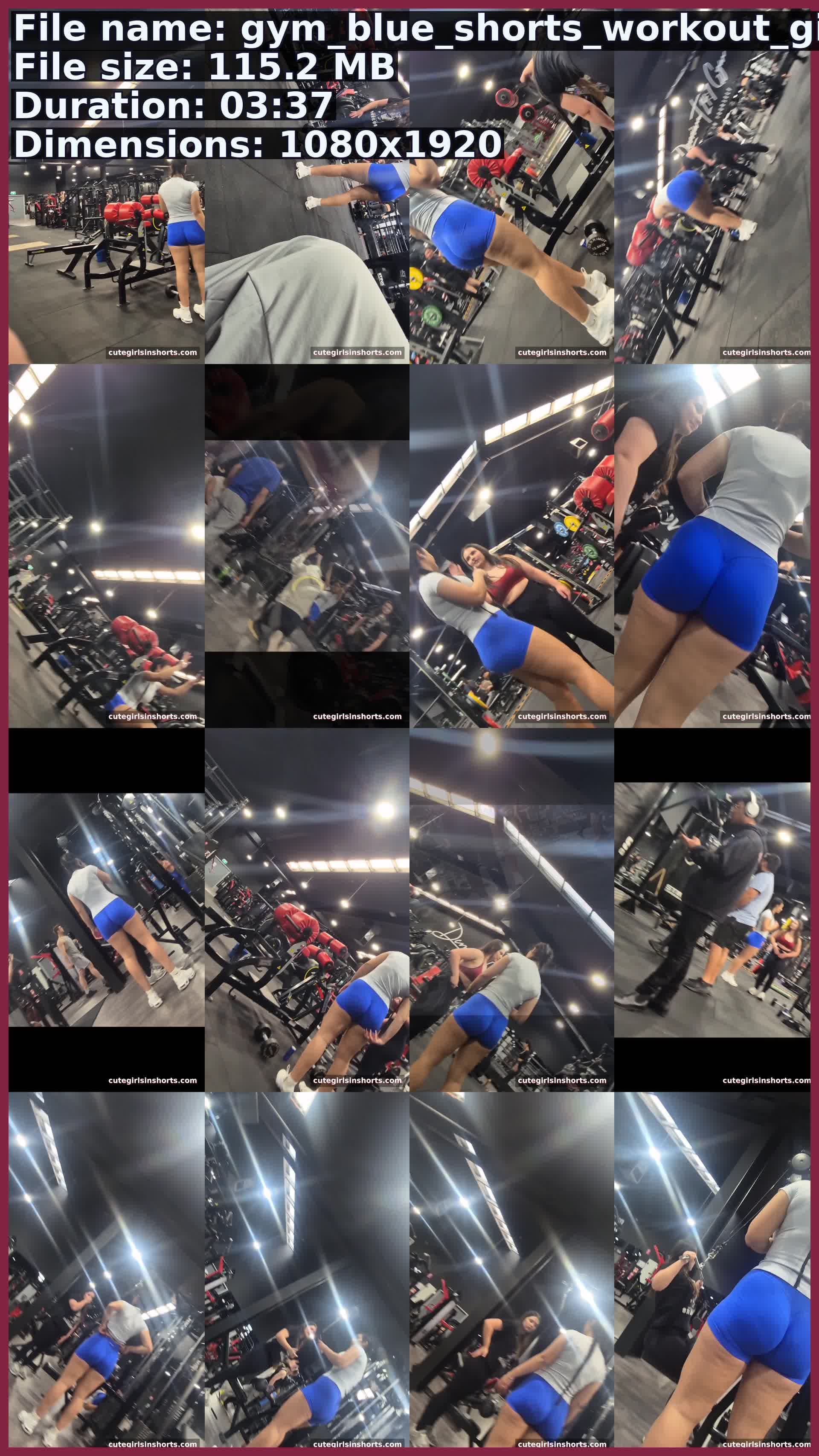 Gym Blue Shorts Workout Girl