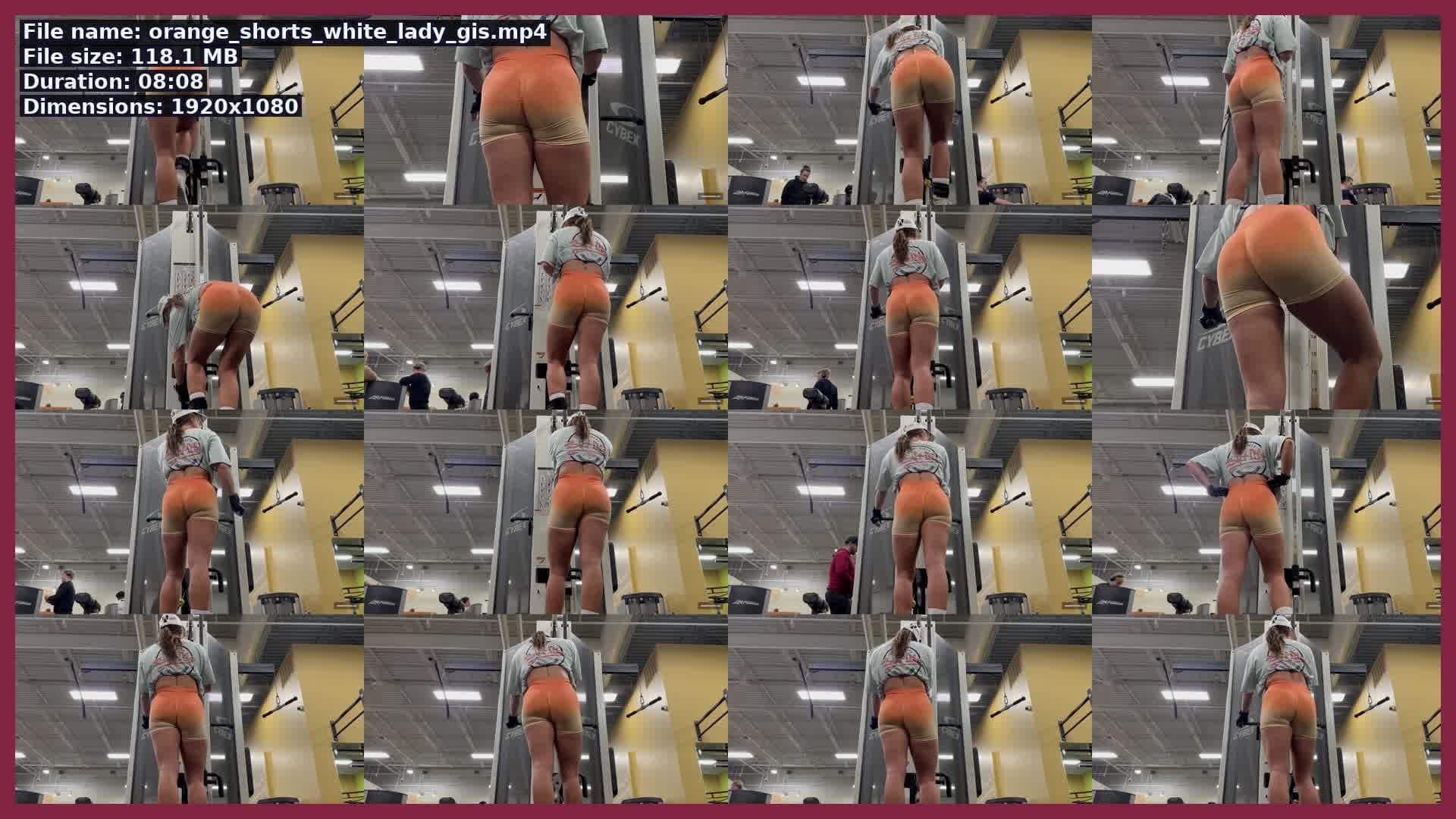 Orange Shorts White Lady