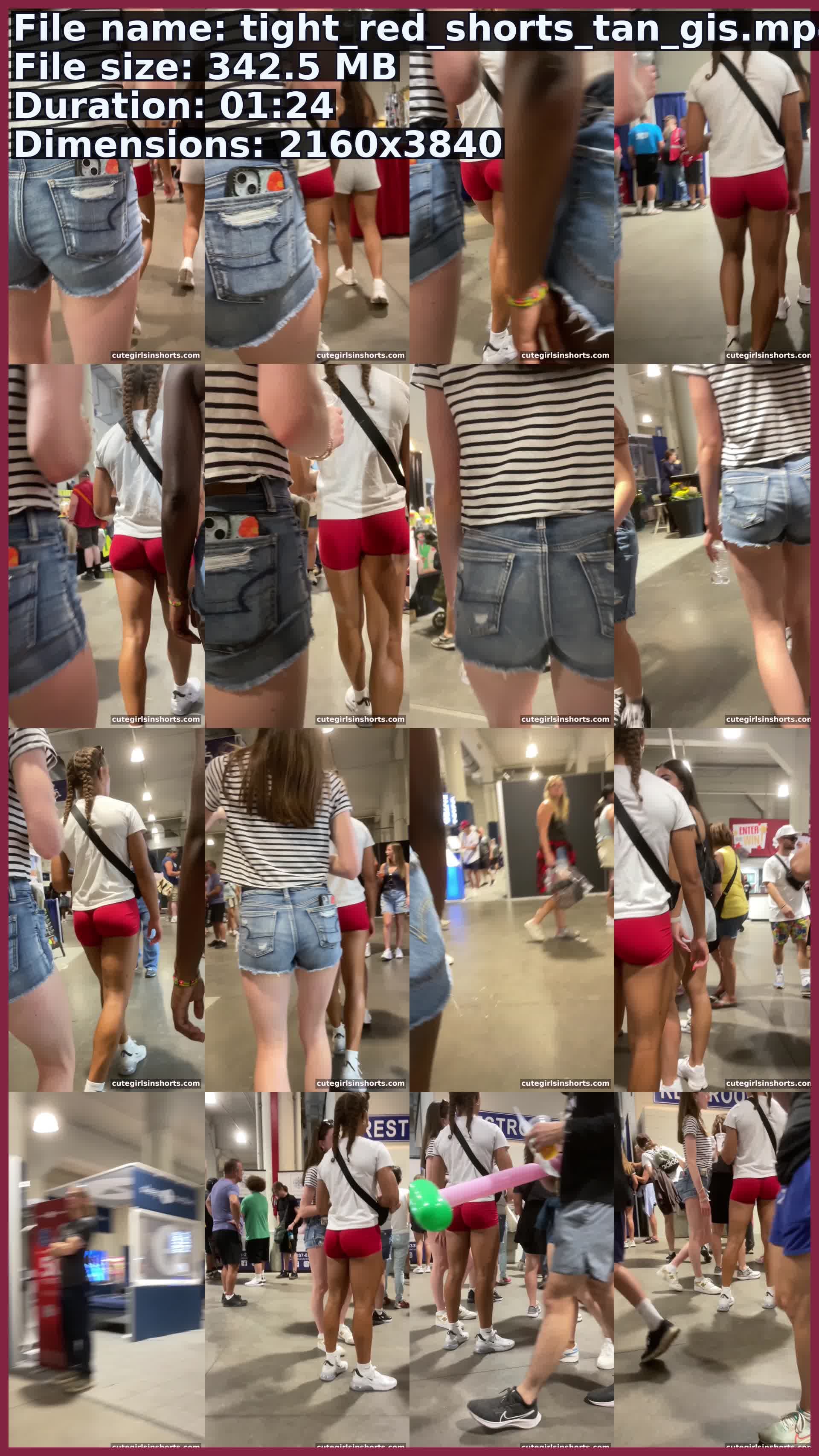 Tight Red Shorts Tan